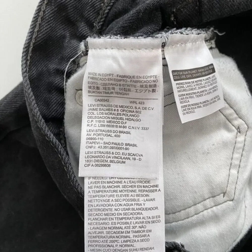 Levi's 505 Jeans Mens Size W40 L 34‎ Black Straight Relaxed Fit 32